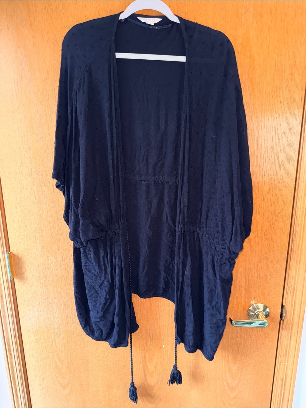 LC Lauren Conrad Black Open-Front Lightweight Kimono Cardigan